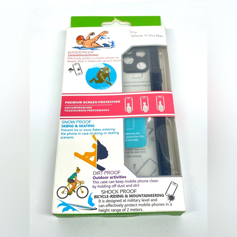 NEW WATERPROOF PHONE CASE FOR IPHONE 11 PRO MAX BLUE/YELLOW